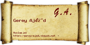 Gerey Ajád névjegykártya
